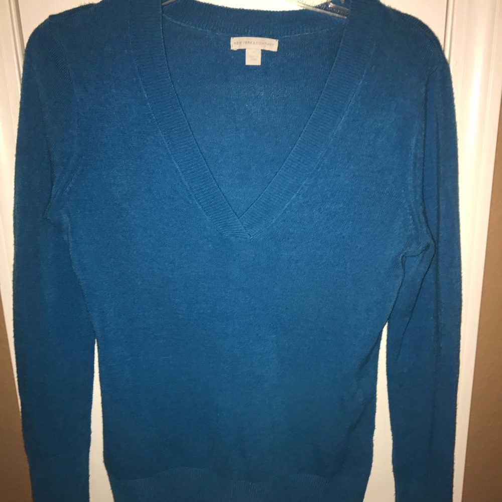 Turquoise V-Neck Sweater from NY&Co